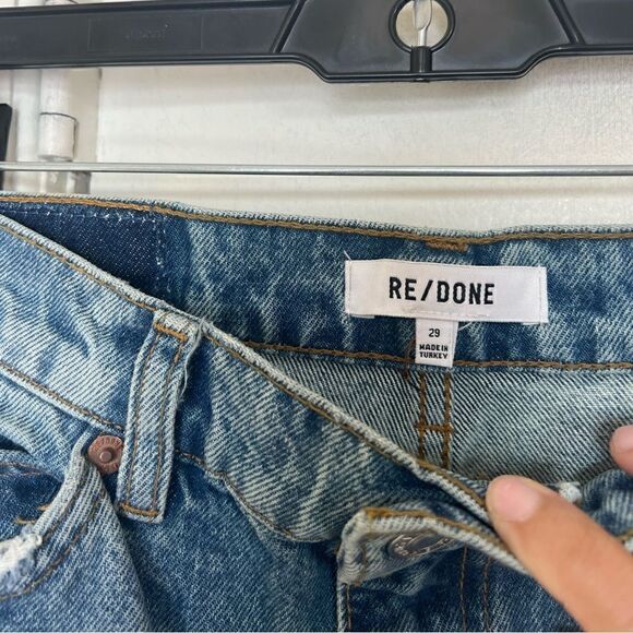 RE/DONE Worn Medium RAF 70s High-Rise Distressed Straight-Leg Jeans Size 29 - Picture 8 of 12